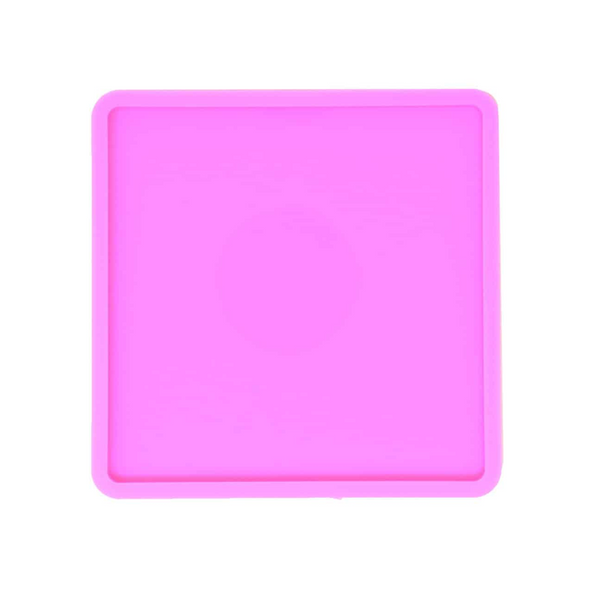 Molde para Resina | Square Pink Silicone Coaster Mold