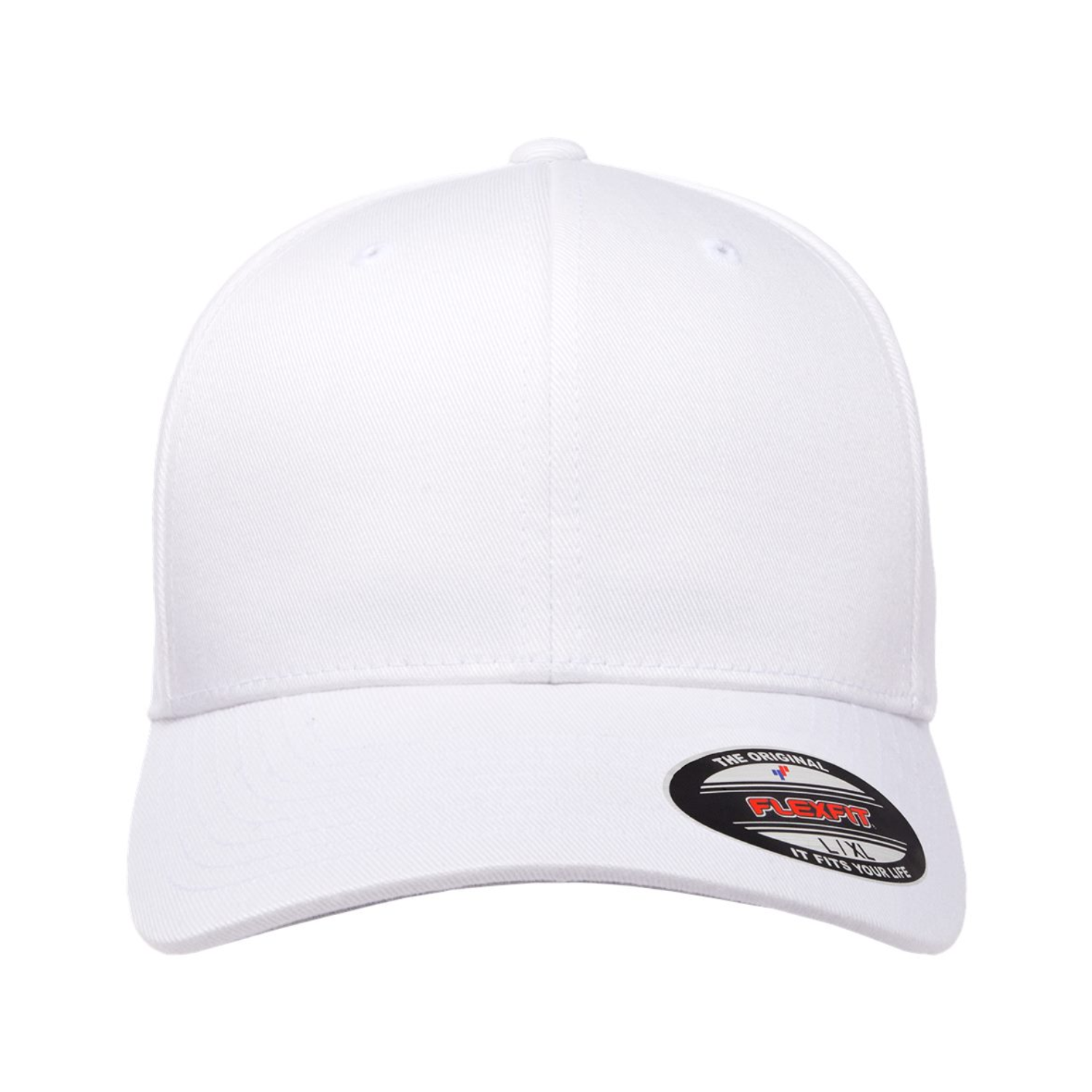 Stretchable Fitted Cotton Ball Cap - White, 96% Cotton 4% Spandex, Unisex High Profile Hat - View #9