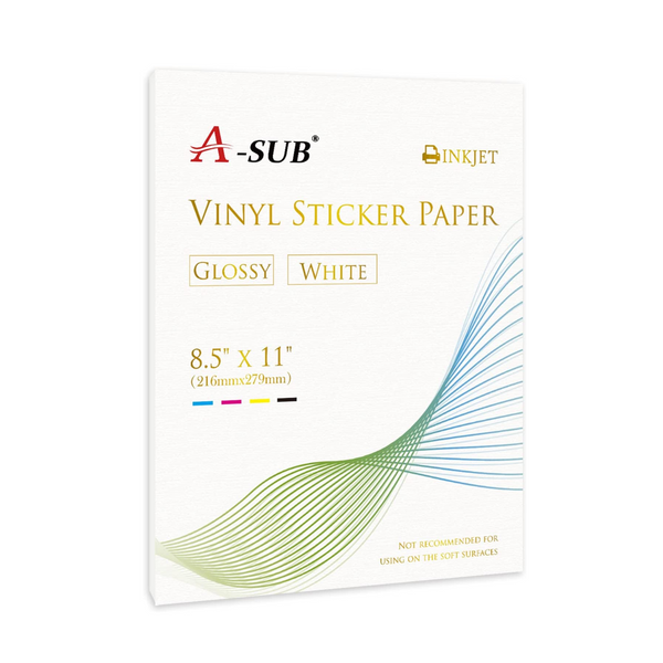 A-SUB | Vinil Adhesivo Imprimible | Inkjet | Glossy Blanco