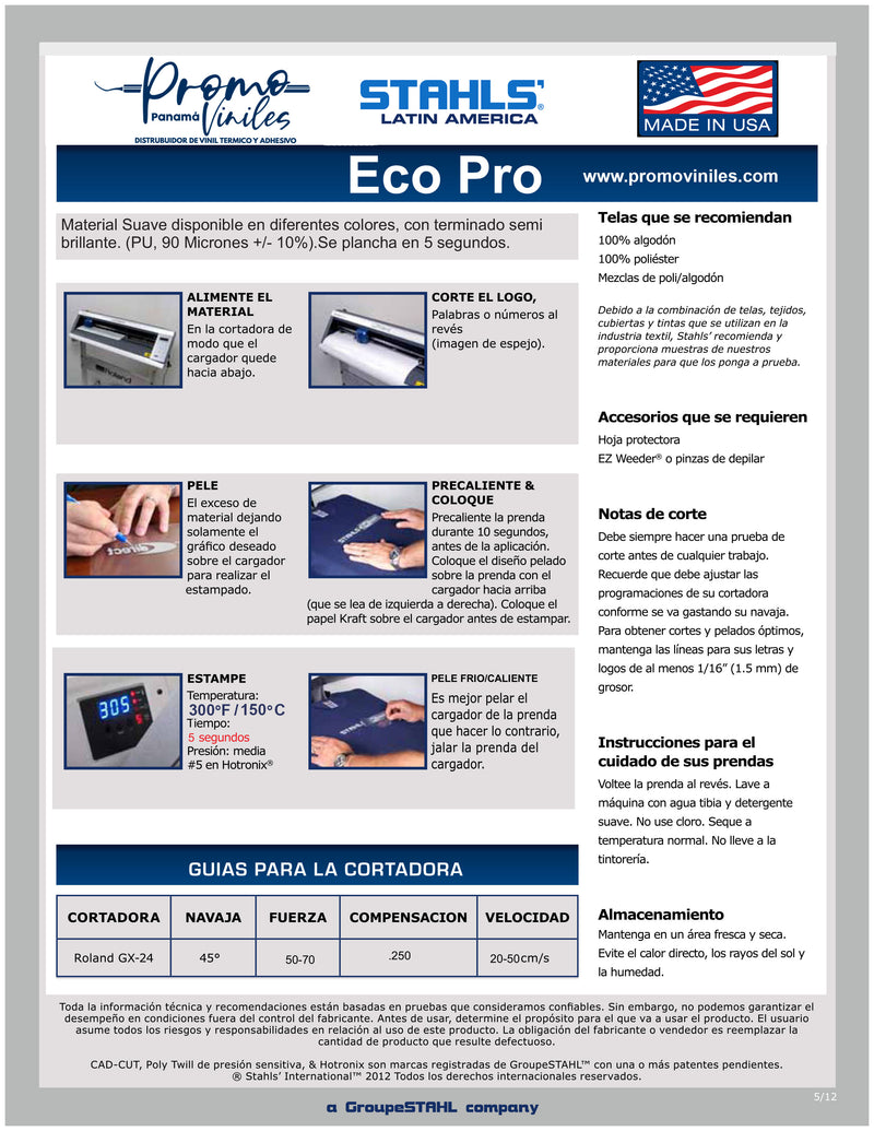 Eco Pro® Vinil Textil Térmico | Azul Cielo | Sky Blue - Promo Viniles Panamá