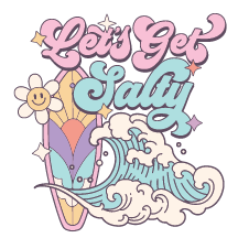 UV DTF Mini Stickers | Let´s Get Salty | 3"