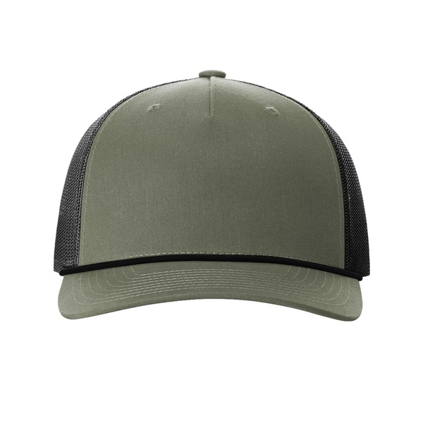 Richardson 112FPR | Five Panel Trucker with Rope Cap | Loden Green Black