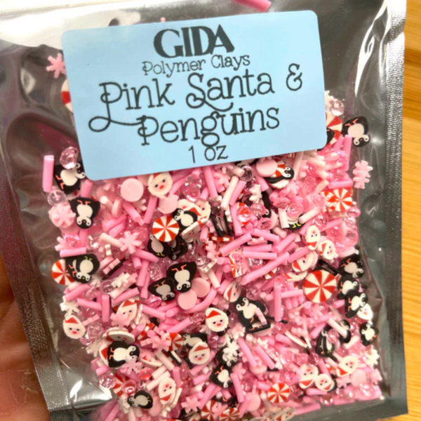Pink Santa & Penguins | Fimos | 1oz