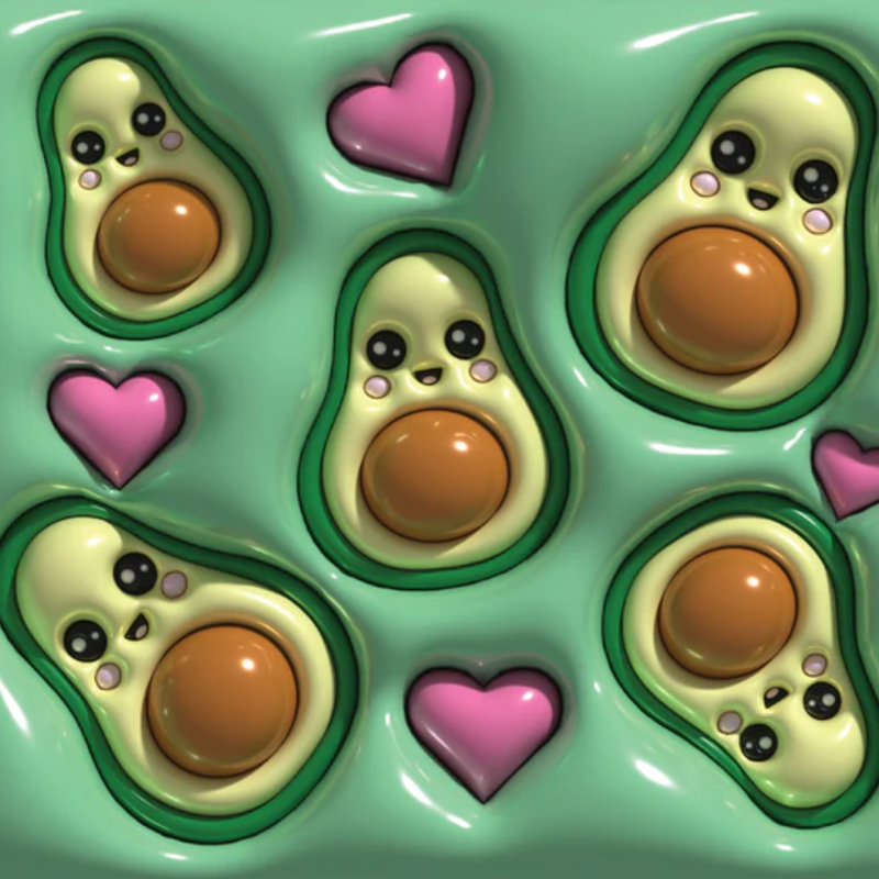 3D Wrap | Avocados with Hearts | 20 oz