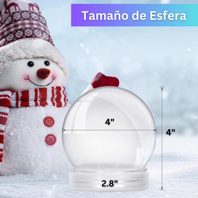 Esfera Plástica | Snowglobe | Clear | 4"