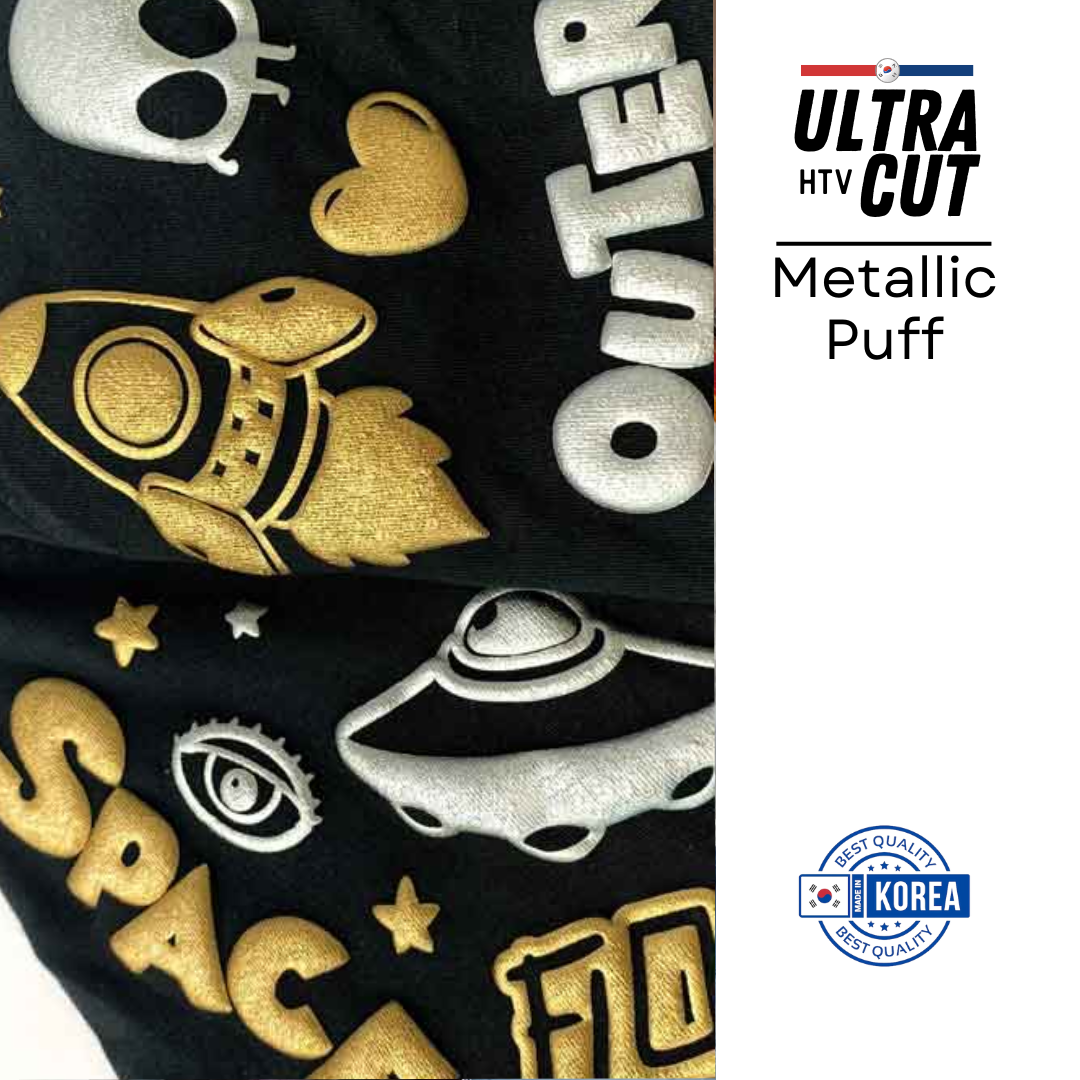 UltraCut HTV | Vinil Textil Térmico | Metallic Puff | Plateado | Silver