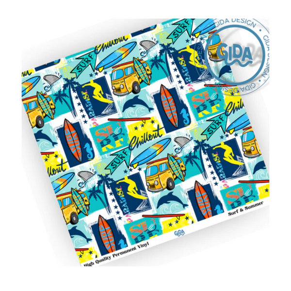 Vinyl Wrap | Surf And Summer Patterned | 12x12"