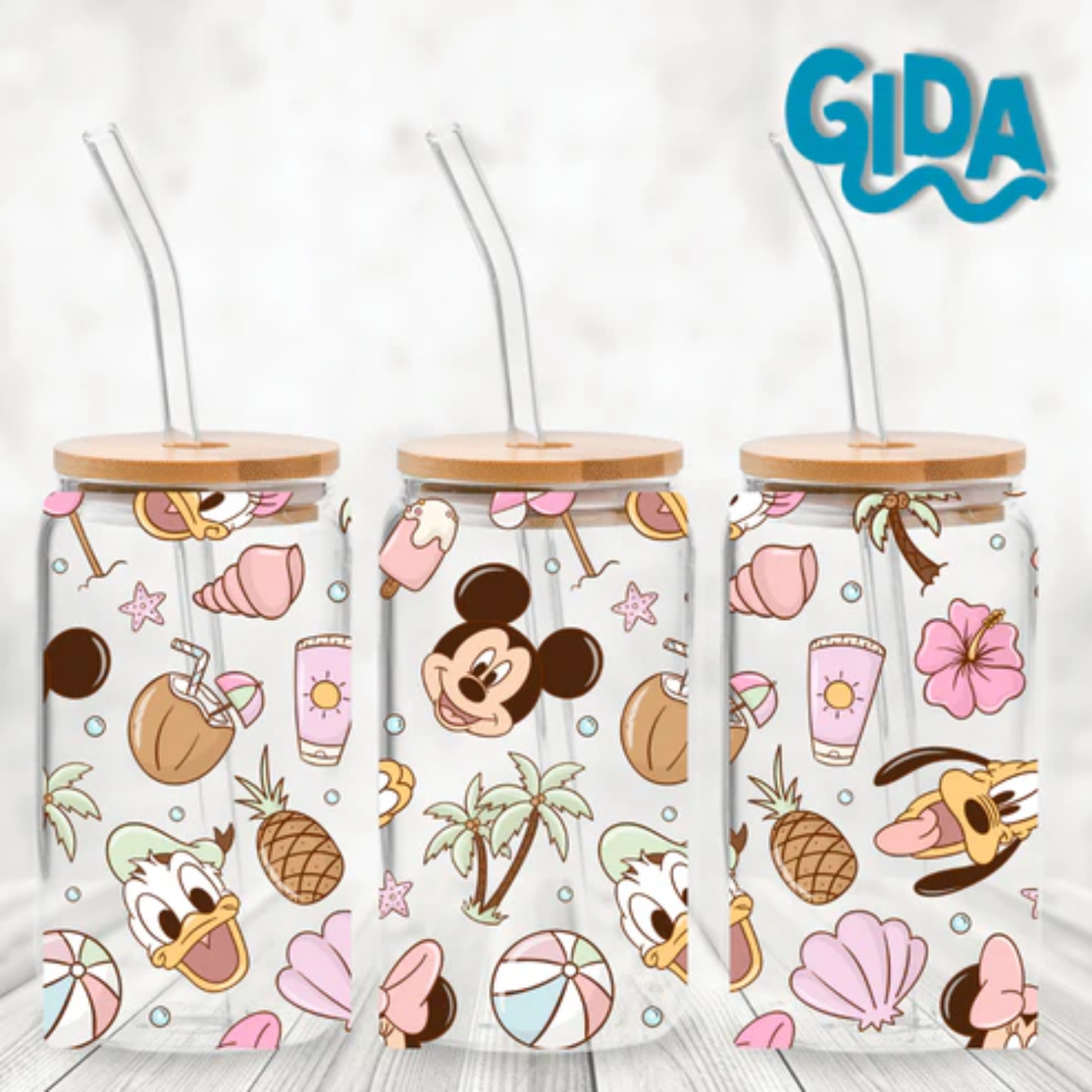 UV DTF Wrap | Beach Friends in Summer | 9.5 x 4.33"