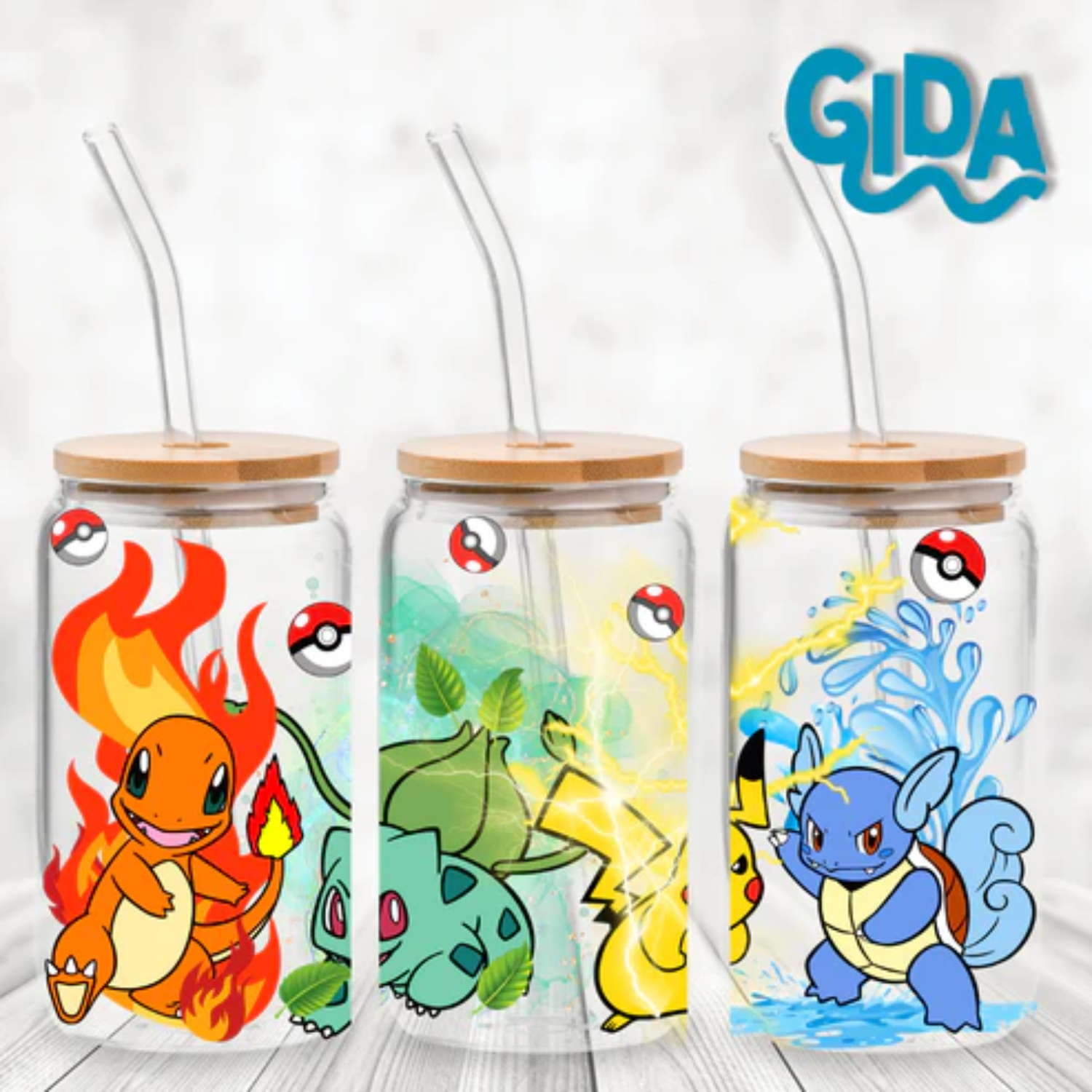 UV DTF Wrap | 5 Pokemon | 9.5 x 4.33"