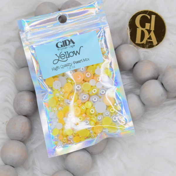 Flat Back Pearl Mix | Yellow | 1.2oz