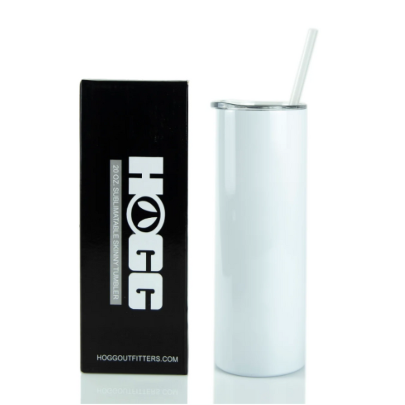 Vaso de Acero Inoxidable HOGG | Skinny con carrizo y tapa | 20 oz | Blanco