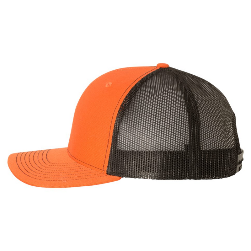 Richardson 112 | Adjustable Snapback Trucker Cap | Orange/Black