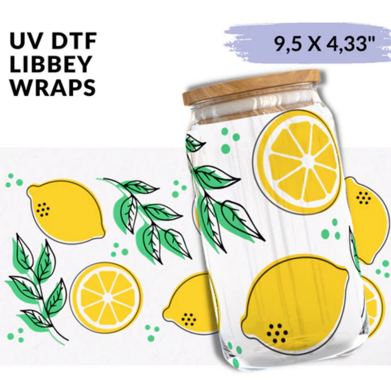 UV DTF Wrap | Lemons libbey | 9.5 x 4.33"