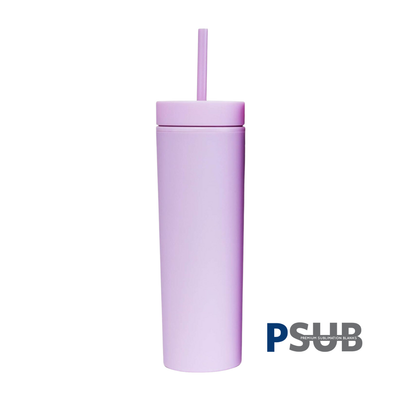 Vaso Skinny con carrizo y tapa | 16 oz | Lila + UV DTF Wrap GRATIS