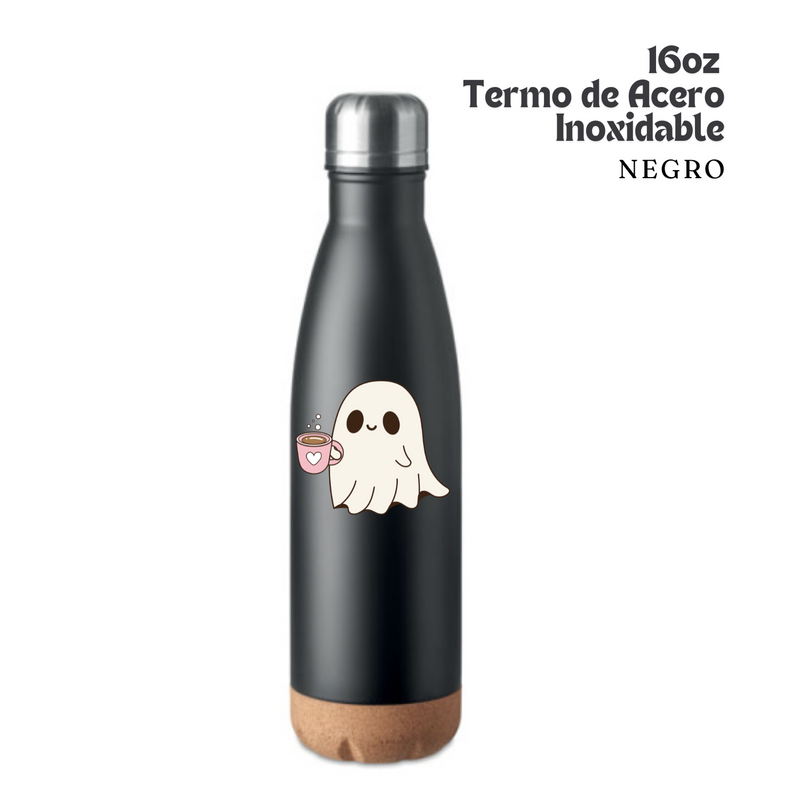 Termo de Acero Inoxidable | Negro | 16 oz + UV DTF Wrap GRATIS