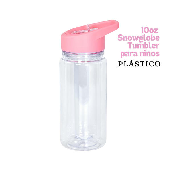 Snowglobe Tumbler para niños | 10 oz |Tapa Rosa