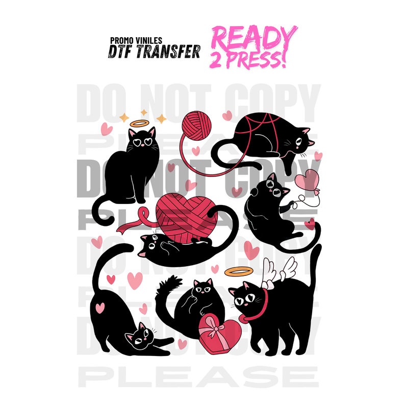 DTF Transfers | Valentine Cute Cats