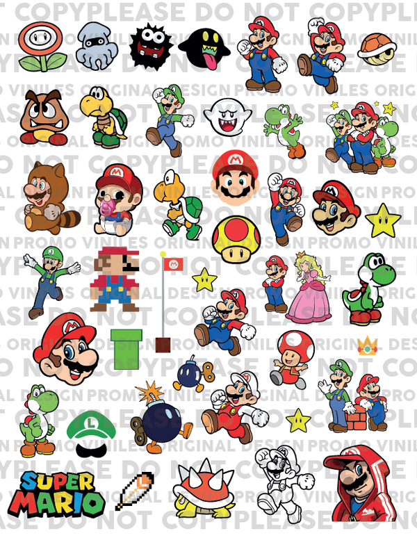 UV DTF 3D Sticker Sheets | Mario Bundle 2 | 8.5x11