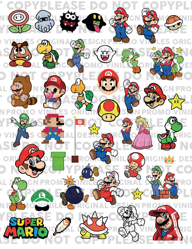 UV DTF 3D Sticker Sheets | Mario Bundle 2 | 8.5x11