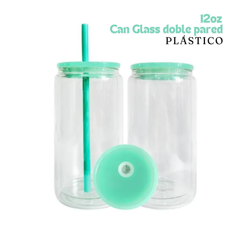 Can Glass Doble Pared para Snowglobes | 12 oz |Tapa Menta