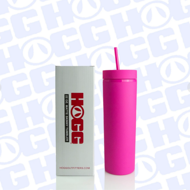 Vaso Skinny con carrizo y tapa | 22 oz | Fucsia