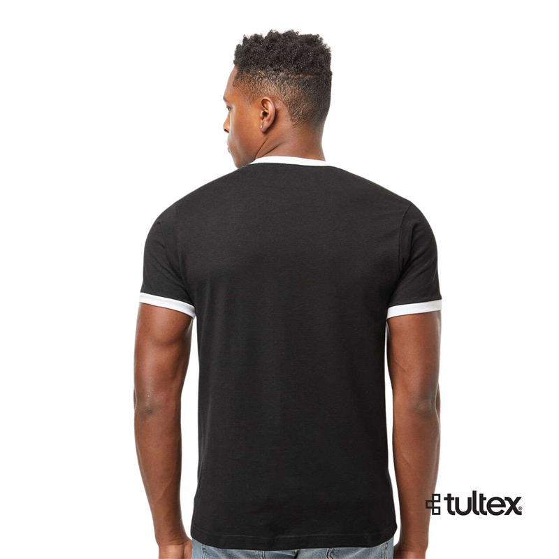 Tultex 246 | Fine Jersey Ringer T-shirt | Negro