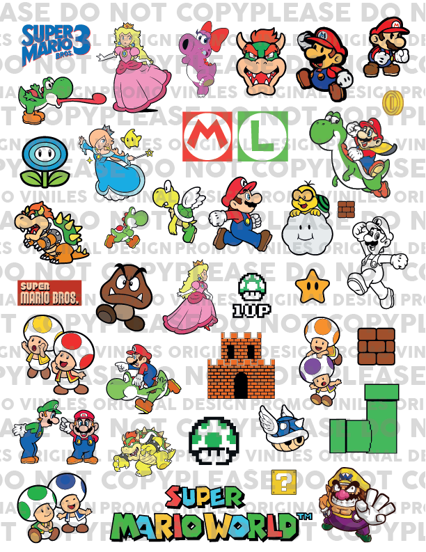 UV DTF 3D Sticker Sheets | Mario Bundle 3 | 8.5x11