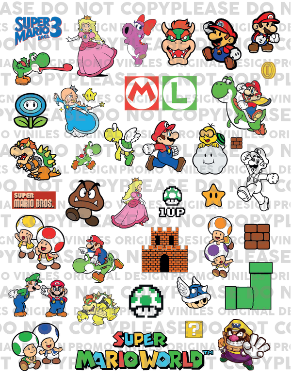 UV DTF 3D Sticker Sheets | Mario Bundle 3 | 8.5x11