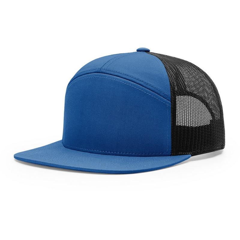 Richardson 168 | Seven Panel Trucker Cap | Royal/ Black