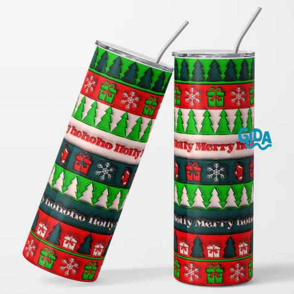 3D Wrap | Christmas Traditional Colors | 20 oz