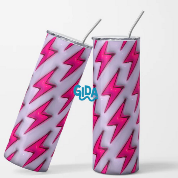 3D Wrap | Rayitos Thunder HOT PINK | 20 oz