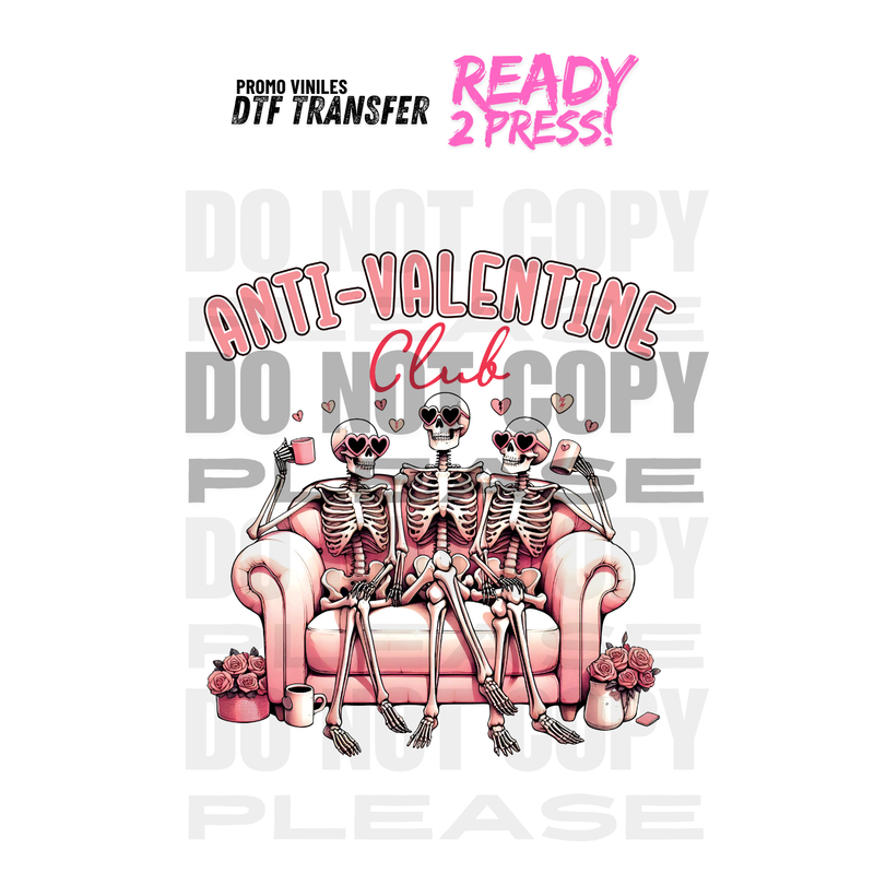 DTF Transfers | Anti Valentine Bones