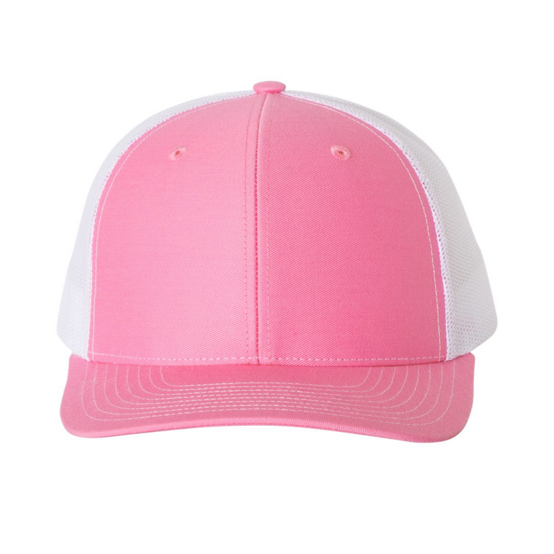 Richardson 112 |  Adjustable Snapback Trucker Cap| Hot Pink White