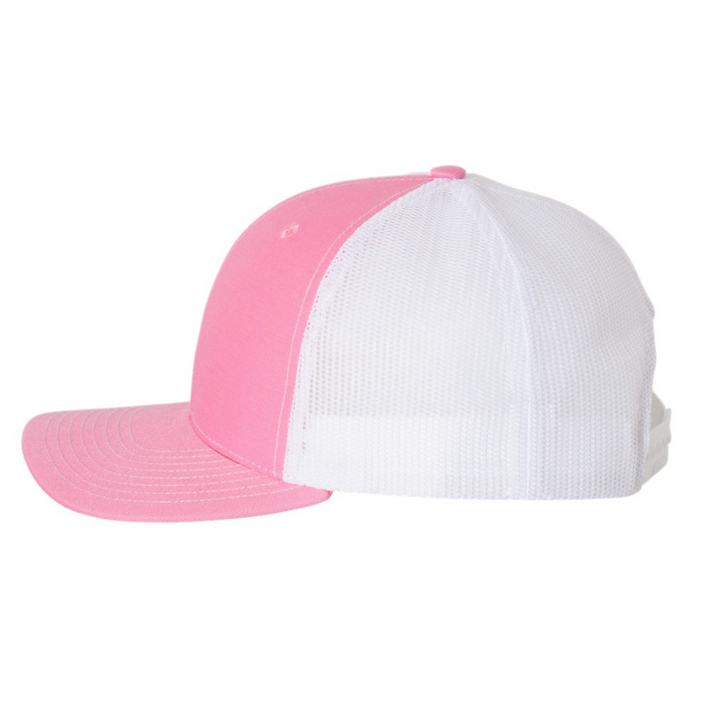 Richardson 112 |  Adjustable Snapback Trucker Cap| Hot Pink White