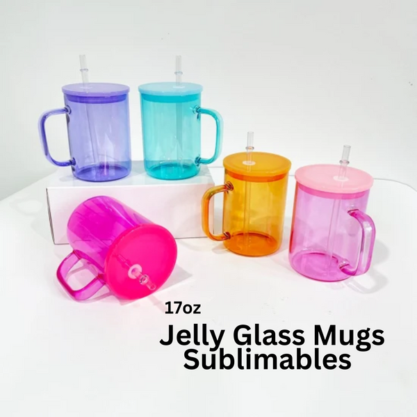 Jelly Mugs Sublimables | Tapa y carrizo de plástico | 17oz