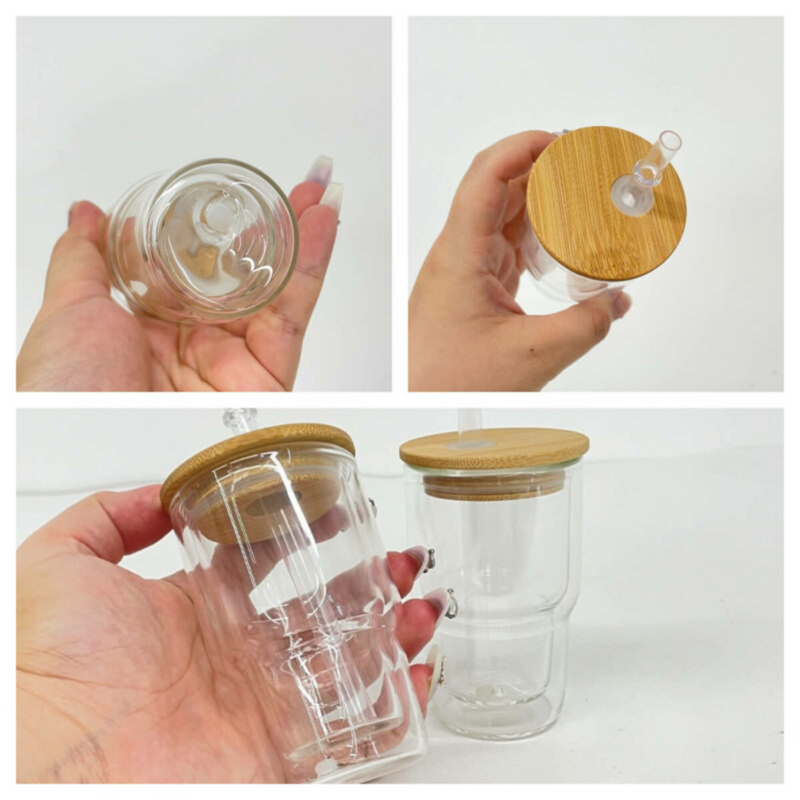 Shot para Snowglobe | Tapa de bambú y carrizo | Clear | 3oz