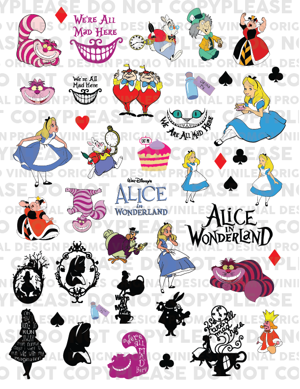 UV DTF 3D Sticker Sheets | Alice | 8.5x11