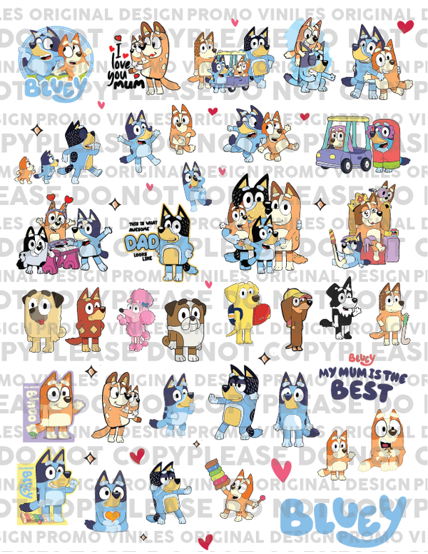 UV DTF 3D Sticker Sheets | Perritos B | 8.5x11