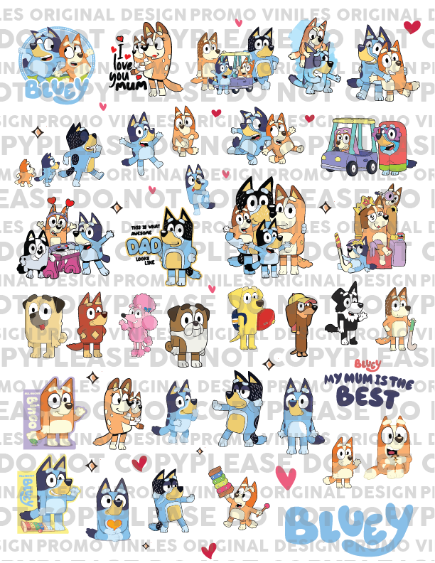 UV DTF 3D Sticker Sheets | Perritos B | 8.5x11