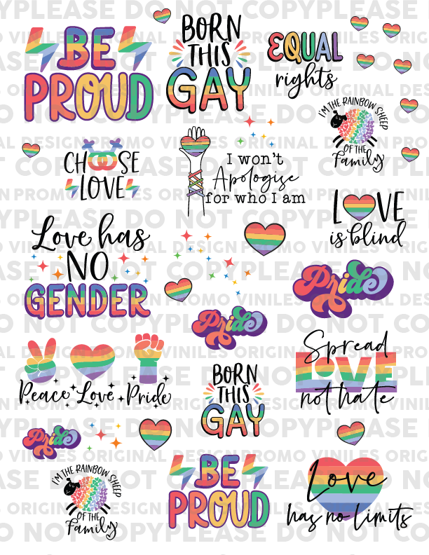 UV DTF 3D Sticker Sheets | Be Proud | 8.5x11