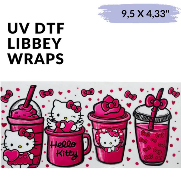 UV DTF Wrap | Hot Pinky Cat | 9.5 x 4.33"