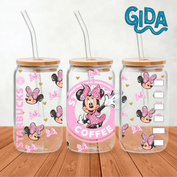 UV DTF Wrap | Pink Ratona Saludando | 9.5 x 4.33"