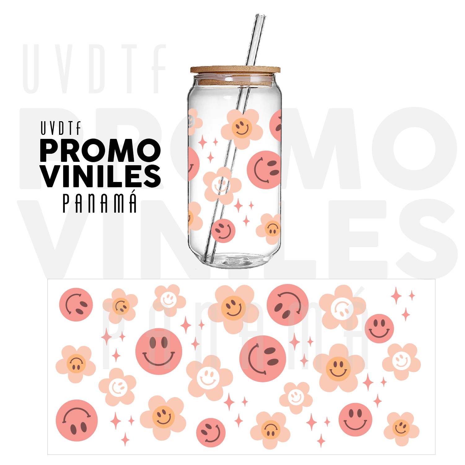 UV DTF Wrap | Smiley Flowers