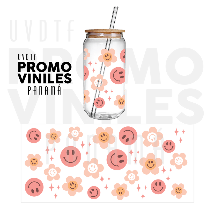 UV DTF Wrap | Smiley Flowers