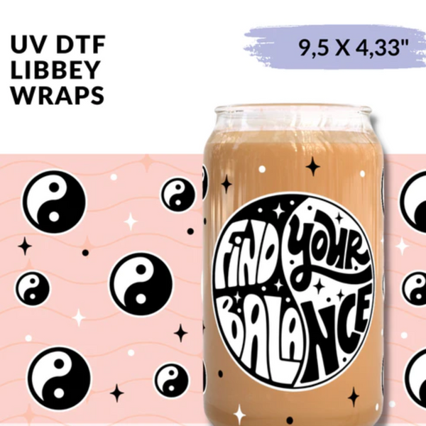 UV DTF Wrap |  Yin and Yan | 9.5 x 4.33"