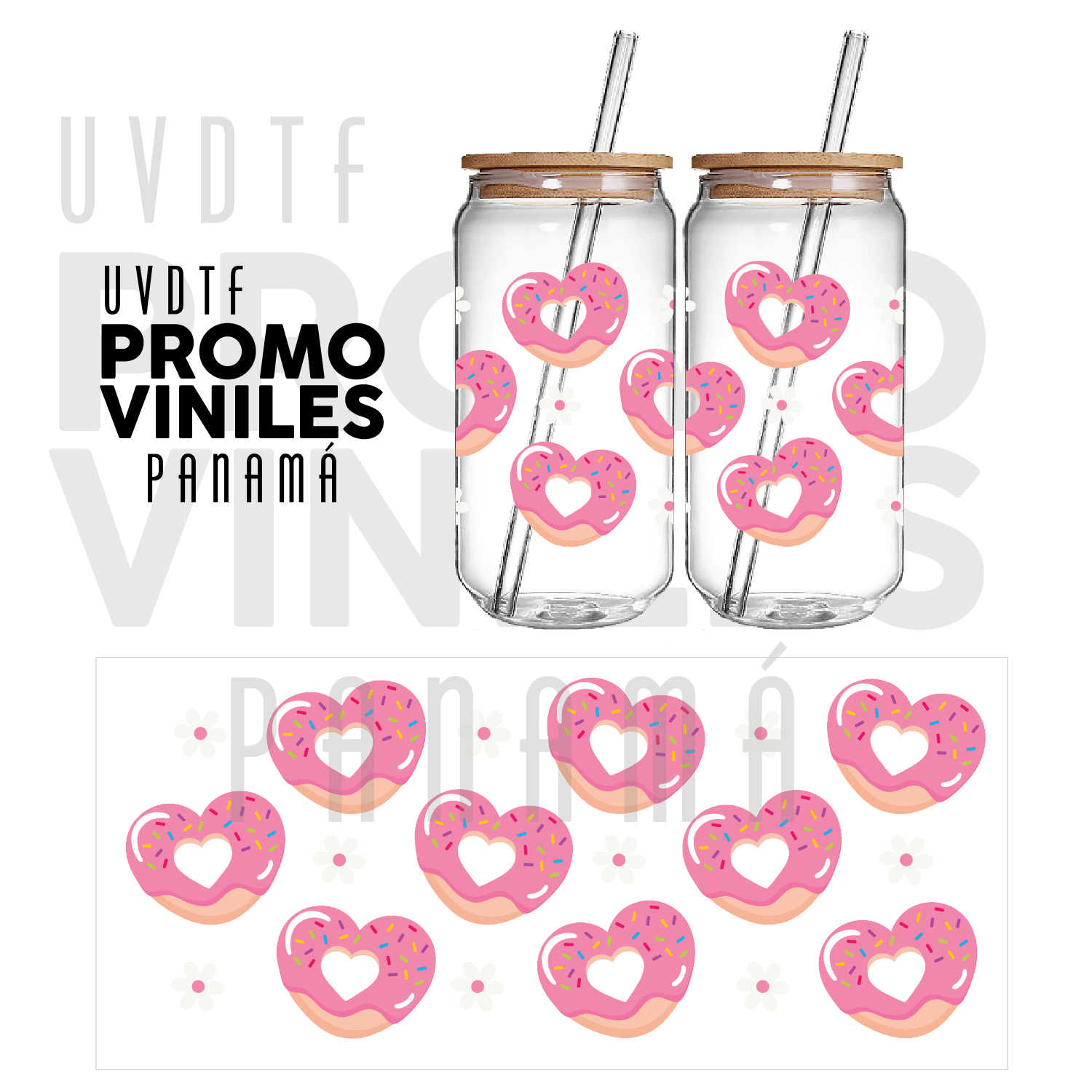 UV DTF Wrap | Donuts Hearts