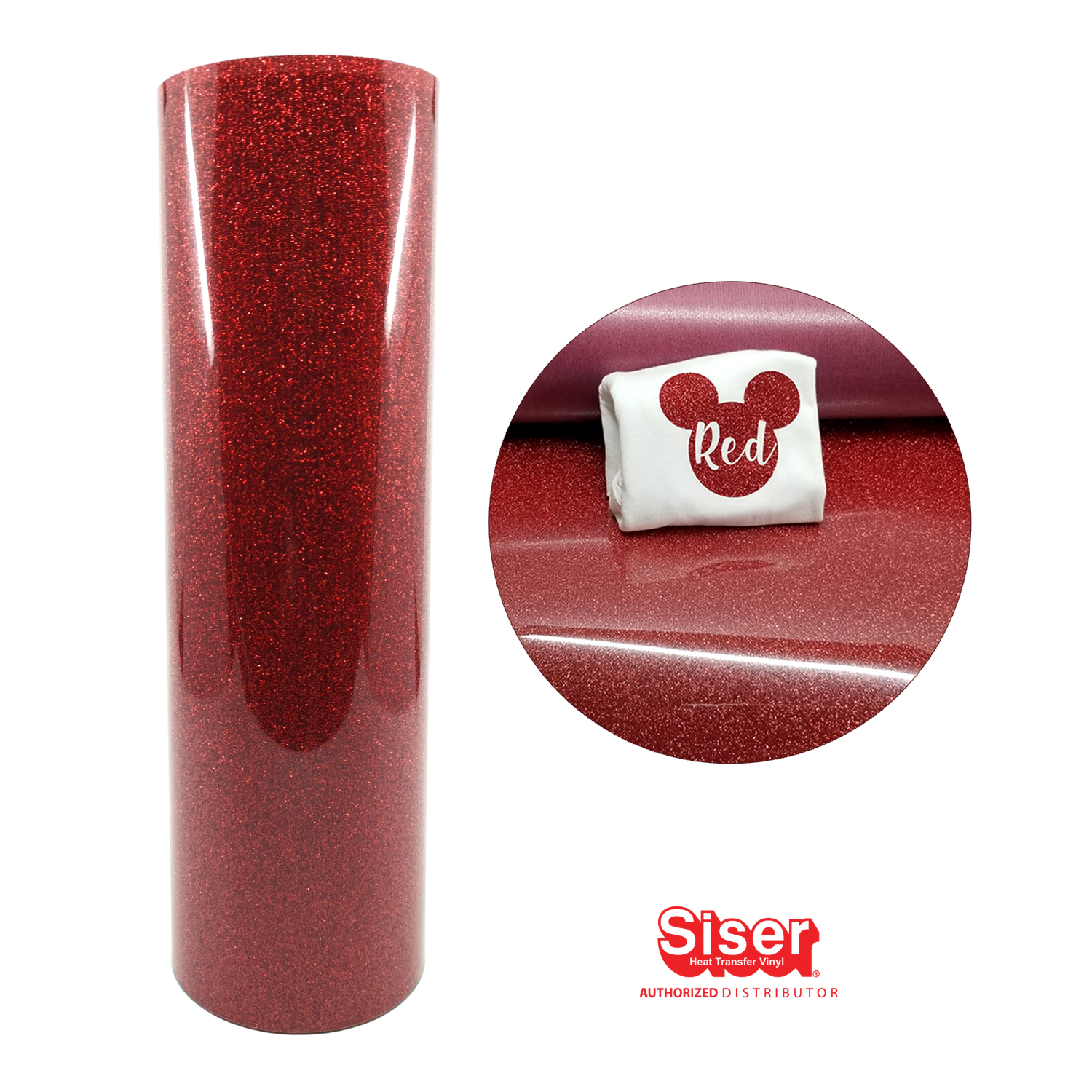 Siser Glitter® Vinil Textil Térmico | Rojo | Red