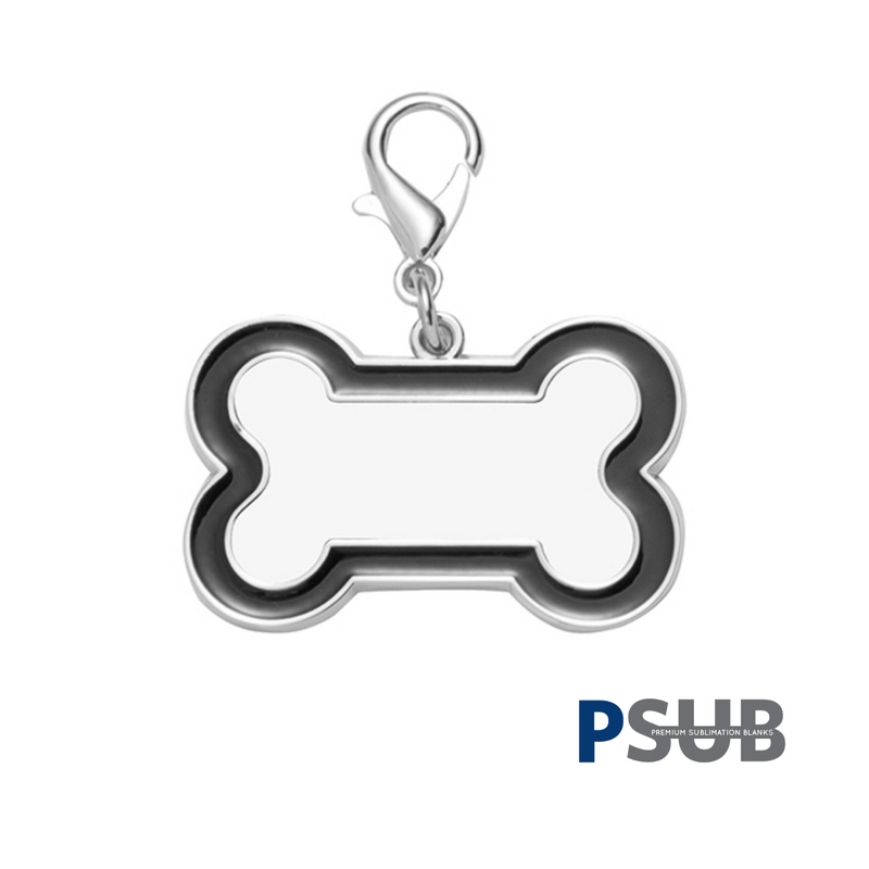 Plaquita ID para perritos | Huesito | Borde Negro