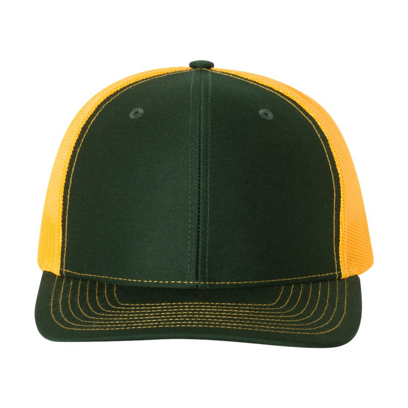 Richardson 112 | Adjustable Snapback Trucker Cap | Dark Green/ Gold