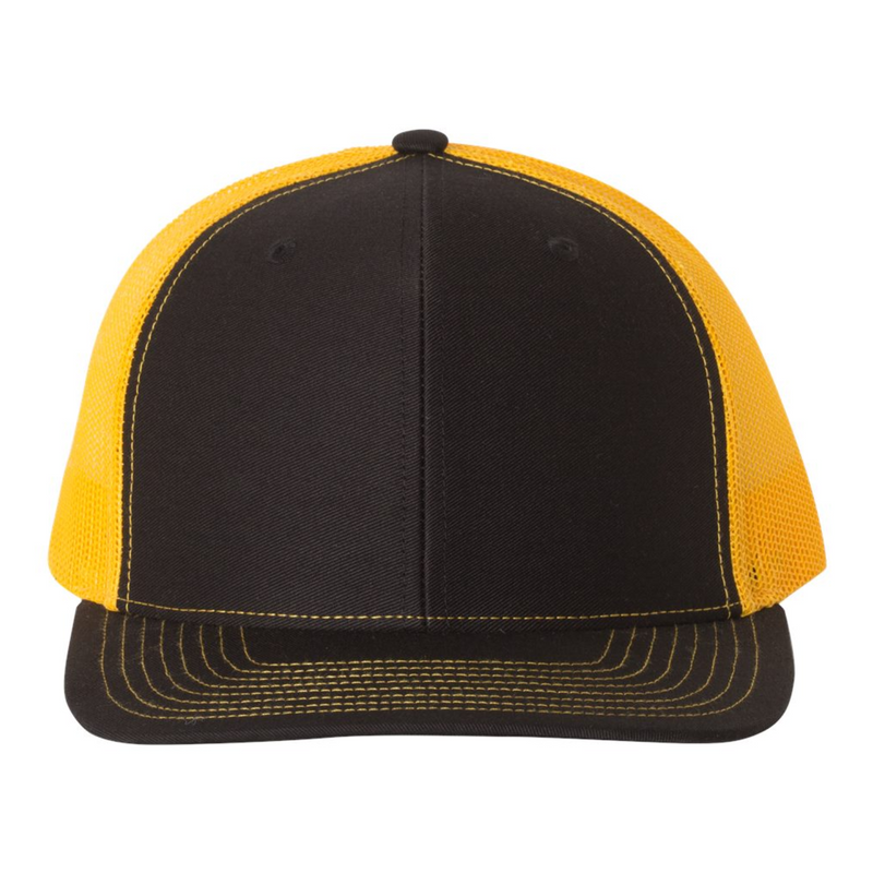 Richardson 112 | Adjustable Snapback Trucker Cap | Black/ Gold